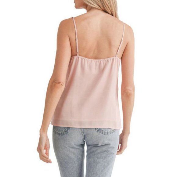 💕LUSH💕 Lace Trim V-Neck Camisole ~ Ballet Pink L NWT - Picture 3 of 9